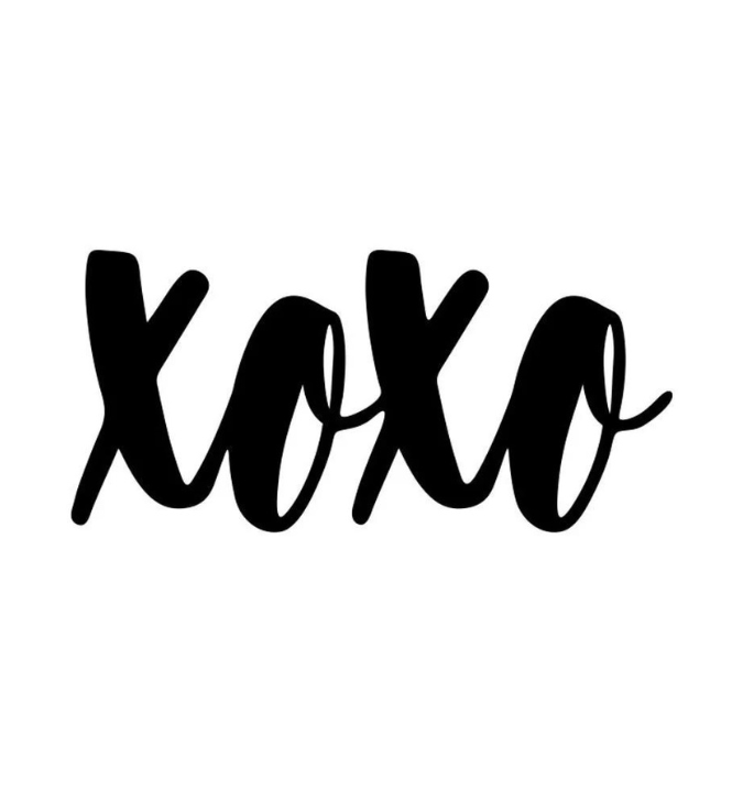 Xoxo Sign Metal Wall Art, Laser Cut Metal Word Art, Xoxo Wall Decor ...